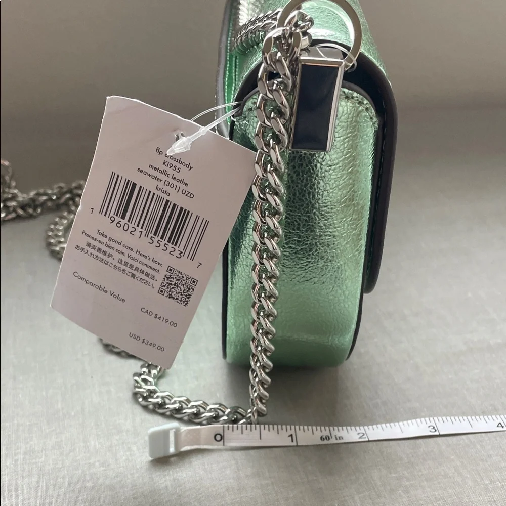 Kate Spade Metallic Seawater Green Crossbody Bag NWT